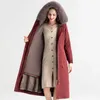 Trench da donna Bella giacca invernale Moda donna Parker Colletto grande staccabile femminile con cappuccio Lungo spesso e caldo Parker