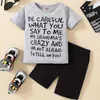 Zestawy odzieży Dzieci maluch dziecko unisex wiosna lato litera drukowana bawełniana szorty Tshirt Tshirt
