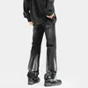 Mäns jeans y2k streetwear svart staplade låg stigning koreanska mode gods av män hajuku hip hop baggy denim byxor