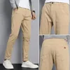 Herenpakken 2023 Herfst Lente Gladde Katoenen Broek Mannen Business Slim Fit Pak Stretch Casual Merk Kleding Dikke broek Mannelijke H2