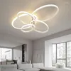 Luzes de teto Gold White Modern Modern Led Chandelier Iluminação para Living Sala de Estudo Dimmível Lâmpada de Lâmpada Interior Lustres Lamprario Luminaire