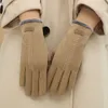 Damen-Designer-Handschuh, Winter-Touchscreen-Handschuhe, Plüsch- und dicke Fäustlinge für Männer und Mädchen, rutschfeste Touch-Strickhandschuhe aus reiner Wolle für Mädchen, warm halten, Geschenk