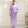 Homens sleepwear amantes inverno super longo xadrez flanela quente roupão homens plus size com capuz coral velo banho robe mulheres vestido