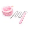 Bondage Collare a catena in pelle PU rosa sexy con guinzaglio Collare BDSM Bondage Gear Giochi per adulti Accessori per il sesso Imbracatura Giocattoli per adulti 231101