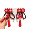 Accessoires de cheveux Année épingles à cheveux chinois Filmons en peluche Ball PO POPS PO pour filles Clips antidérapants avec faux tressé