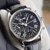 Armbandsur åtta hand multifunktion Perpetual Calendar Automatic Mechanical Watch Men's
