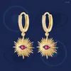 Brincos de Moda Dangle Moda Gold Color Evil Blue Eye Top Quality Hoop Lucky for Women Turkish Jewelry 2023