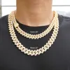 Moq=1pcs Moissanite 13mm 925 Silver Gold Plated Diamond Iced Out Cuban Link Chain Necklace for Men