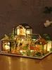 Akcesoria do lalki Akcesoria modelowe Zestaw budowlany ręcznie robione zbiórki 3D Puzzle Villa DIY Mini Home Creative Room Dekoracja z meblami 231102