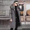 Thick Warm Coat Men Winter Parker Coat Medium and Long With Fox Fur Collar Rex Rabbit Fur Liner Jacket Men's Detachable Liner