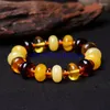 Strand Natural Beeswax Bracelet Barrel Beads Amber Bracelets Chicken Oil Yellow Old Honey Couples Ethnic Style