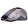 Berets Plaid Beret Cap For Men Autumn Casual Sboy Hats Vintage British Flat Caps Fashion Cabbie Hat Cotton Adjustable Boina Hombre