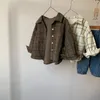 Camisas para niños Primavera otoño Camisas de manga larga a cuadros de pana para niños y niñas 16 años Camisa casual vintage para niños Top 230331