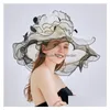 베레모는 유럽과 미국 2022 Sun Hat Fashion Crystal Flower 화이트 거즈 여성 여름 드롭 배달 Fashi Dhgarden Dhh0m