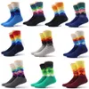 10 paires / lot chaussettes pour hommes dégradé couleur style homme homme chaussettes de compression tenue décontractée chaussettes d'affaires longues Meias Calcetines Hom291Q