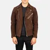 Men's Jackets Brown Suede Leather Jacket Quilted Biker Real Lambskin