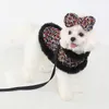 Vêtements de chien Cape de Noël Manteau à carreaux Manteau en peluche pour animaux de compagnie Cape de chat Sangle de traction Corde Vêtements de créateurs