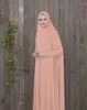 민족 의류 두바이 탄성 원 조각 착용 이슬람 프랑스 보르카 무슬림기도 드레스 겸손한 khimar hijab abaya 여자 2023