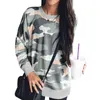 Sweats à swets pour femmes Cadeau de bureau de haut bureau à manches longues Pullor quotidien d'automne hivernal doux camouflage décontracté imprimé équipage adulte cou