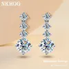Ear Cuff Nkhog S925 Silver Drop Earrings For Women 26 D Color VVS1 Diamond Engagement Wedding Jewelry Gift 231101