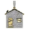 Trap House Pendant Halsband Män isade ut kubiska zirkoniumkedjor Koppar Material Hip Hop Punk Gold Silver Color Charms Jewelry J1907236W