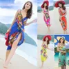 Whole- 1 pcs Fashion New Deep V Wrap Chiffon Swimwear Bikini Cover Up Sarong Beach Shawl Scarves Dress Beautiful Scarves235z