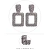 Stud Earrings Retro Exaggerated Metal Geometric Jewelry Women Fashion Personality Gun Black Rhinestone