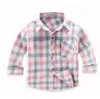 Barnskjortor Spring Autumn Striped Boys Shirts Baby Kids Cotton Shirt Casual Fashion Plaid Bluses For Children 16 Colors Camisas Para Hombre 230331