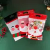 هدية التفاف LBSISI LIFE 50PCS عيد الميلاد مقبض حقيبة Candy Chocolate Cookie Nougat Biscuit Xmas Packing Gift Santa Zipper Bags 231102