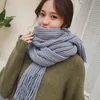 Scarves Scarf Women's Winter Korean Long Thickened Cashmere Student Wool Fringe Knitted Lover's Neck Women Woolen 231101