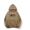 Herren Hoodies Sweatshirts Designer Hoodie Ess 1977 auf der Vorderseite mit Kapuze für Männer Frauen Fog God of Fear Multi Thread Flocking 1977 High Street Couple Top Neu N0OG