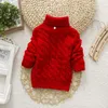 Pullover ienens Kids Girl Sweater Tricots Turtleneck Pullover Baby Winter Tops Solid Color Sweaters Autumn Boy Girl Girl Pull 231102