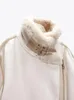 Manteau d'hiver en fausse fourrure pour femme en cuir épais en peau de mouton femme veste bombardier en peau de mouton 231102