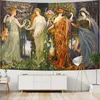 Tapisserier Oljemålning Ancient Grekland Shinhwa Tapestry The Medieval Times Wall Hängande polyester tunn filtkonst tryckt heminredning