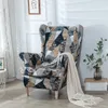 Wingback cadeira cobre asa cadeira slipcovers impresso lavável deslizamento capa para sala de estar e quarto com estilo nórdico