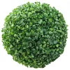 Dekorativa blommor Topiary Boxwood Artificial Hanging Faux Grass Sphere Fake inomhus engelska grönska veranda Backyard Decoration Green