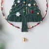 Tapeçarias Macrame Árvore de Natal Pendurado Tapeçaria Borlas Sinos Floco de Neve Handwed Boho Decoração Decoração para Sala de estar Crianças Presente 231101