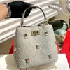 Designer Rhinestone Bucket Fashion shiny handbag HIGH QUALITY SMALL TOTE girls shoulder crossbody bag