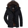 Herren Daunenparkas ONESTAND Winterjacke Herren Plus Size Baumwolle gepolstert Warm Parka Mantel Lässig Kunstfell Kapuze Fleece Lange Herrenjacke Windjacke 231102