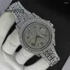 Orologio di lusso Orologio di lusso completo di diamanti per donna Elegante orologio di moda in cristallo di zircone da donna in acciaio al quarzo di marca