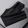 Men's Suits 2024 Summer Thin Ice Silk Business Dress Pants Men Slim Fit Casual Office Social Suit Solid Color Wedding Groom Trousers