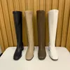 Boots Fashion Women Black Block High Heels Long Winter Warm Knee Soft Leather Thigh Shoes 231101