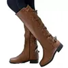 Bottowa platforma Knight Boots grube obcasowe suwaki wysokie obcasy koronkowe buty klamry kolan kolan botas para mjeres 231101