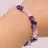 Strand Natural Stone Bracelet 18cm Semi-precious Stones Rose Quartzs Amethysts Charm Accessories Birthday Women Gift