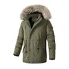 Men's Down Parkas Winter Jackets for Men with Fur Trim Hood Fashion Clothing Thicken Warm Outdoor Adjustable Waist Rope 231101