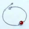 Charm armband 6 st naturliga kristallöverföring pärlor armband för persika blomma jordgubbe platinum stål meditation smycken gör gratis