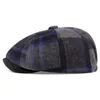 Berets 2023 Herbst Winter Peaky Blinders Caps Für Männer Baumwolle Plaid Sboy Hüte Mode Vintage Britische Baskenmütze Kappe Maler Achteckige hut