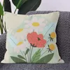 Pillow Flax Boho Cover Flowers And Plants Decorative Pillows Case Living Room Sofa Bed Couch Home Decor