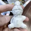 Dekorativa figurer 1st Natural Howlite Quartz Crystal Carved Snowman Christmas Gift Figurine 2023 Säljer produkter