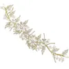 Pannband lyxiga kristallblad blommor brud huvudbonad tiara krona brud bröllop parti tillbehör mode strass pannband hår smycken 231102